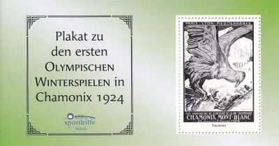 Germany 1967 GERMAN SPORTS AID OLYMPIC COMMITTEE S/S OLYMPICS CHAMONIX 1924 EAGLE. MNH(**)