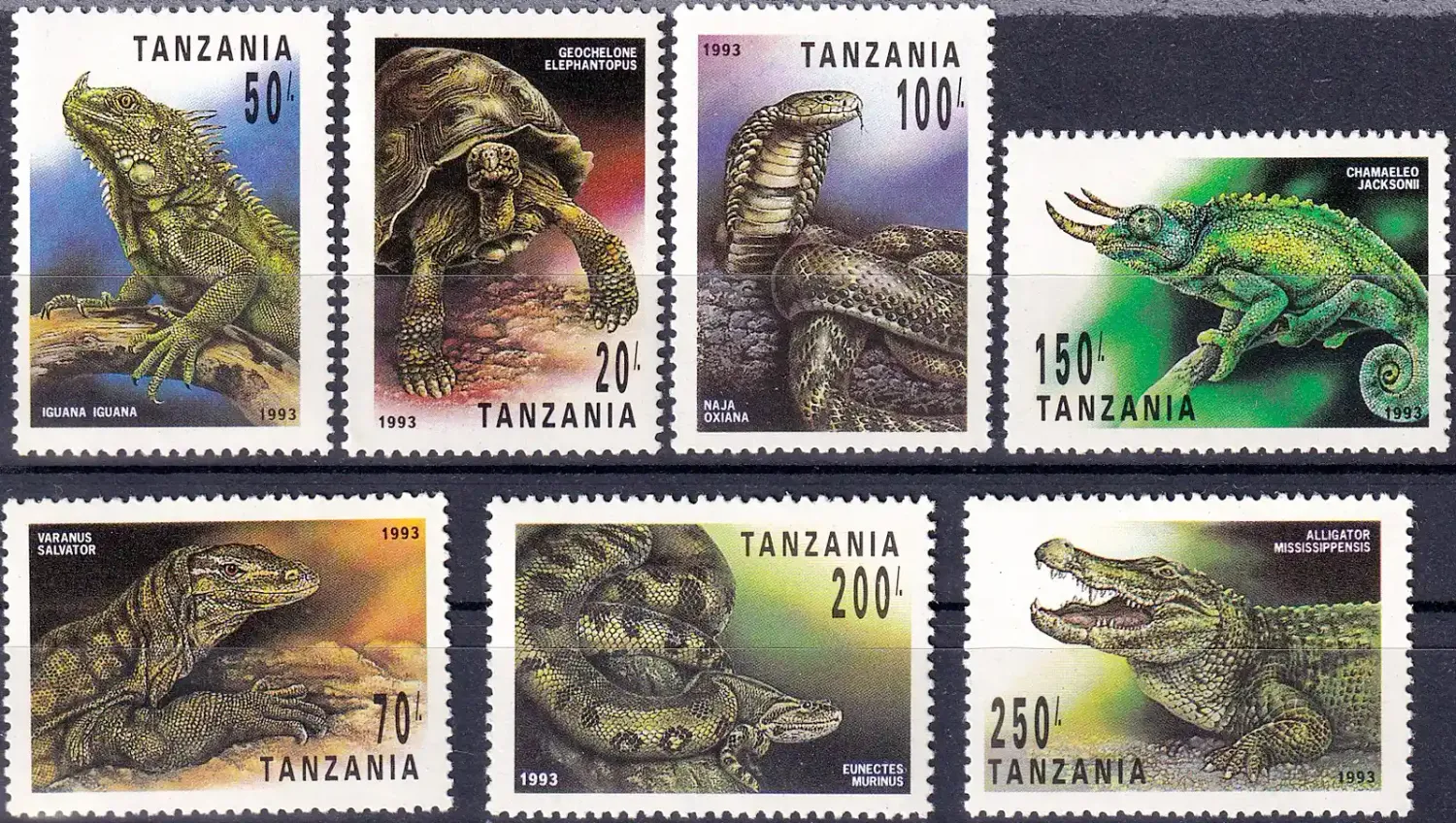 Tanzania 1993 Reptiles (7v). MNH(**) Tanzania 1993 Reptiles (7v). MNH(**)