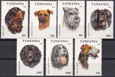 Tanzania 1993 Dogs (7v). MNH(**) Tanzania 1993 Dogs (7v). MNH(**)