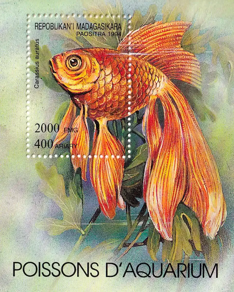 Madagascar 1994 Aquarium Fish (ss/1v)-MNH(**) Madagascar 1994 Aquarium Fish (ss/1v)-MNH(**)