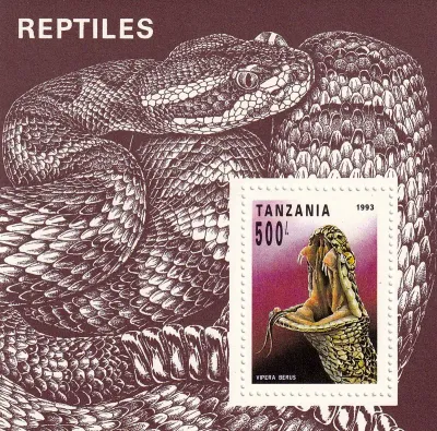 Tanzania 1993 Reptiles (ss/1v). MNH(**) Tanzania 1993 Reptiles (ss/1v). MNH(**)