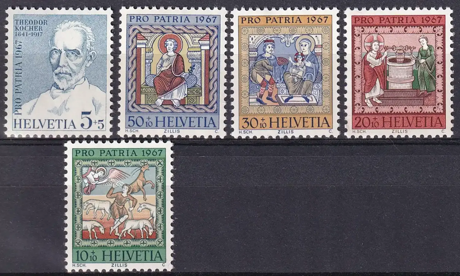 Switzerland 1967 Pro Patria - The 50th Anniversary of the Death of Theodor Kocher. MNH(**) Switzerland 1967 Pro Patria - The 50th Anniversary of the Death of Theodor Kocher. MNH(**)