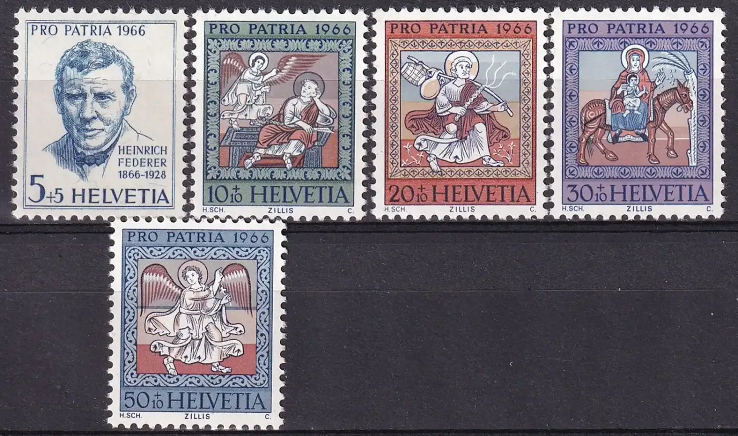 Switzerland 1966 Pro Patria - The 100th Anniv of the Birth of Heinrich Federer. MNH(**) Switzerland 1966 Pro Patria - The 100th Anniv of the Birth of Heinrich Federer. MNH(**)