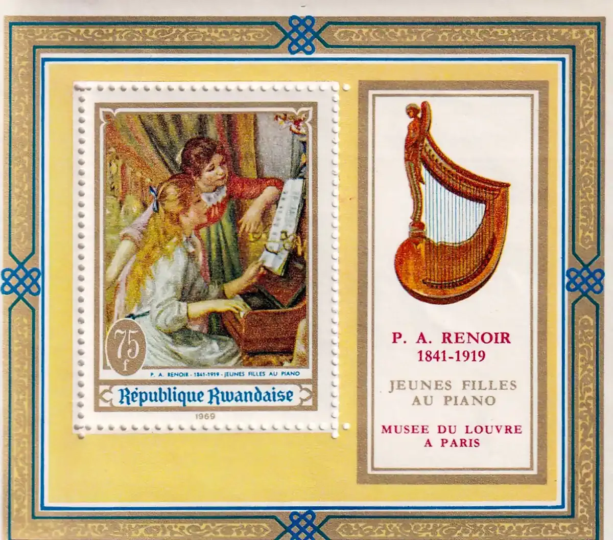 Rwanda 1969 Musical Motifs in the 15th-20th Century Paintings (SS/v1). MNH(**) Rwanda 1969 Musical Motifs in the 15th-20th Century Paintings (SS/v1). MNH(**)