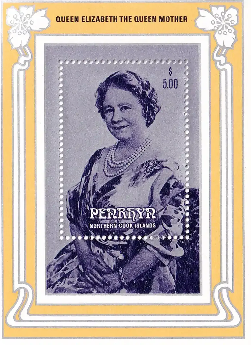 Cook Islands (Penrhyn) 1985 The 85th Anniv of the Birth of Queen Elizabeth the Queen Mother-MNH (**) Cook Islands (Penrhyn) 1985 The 85th Anniv of the Birth of Queen Elizabeth the Queen Mother-MNH (**)