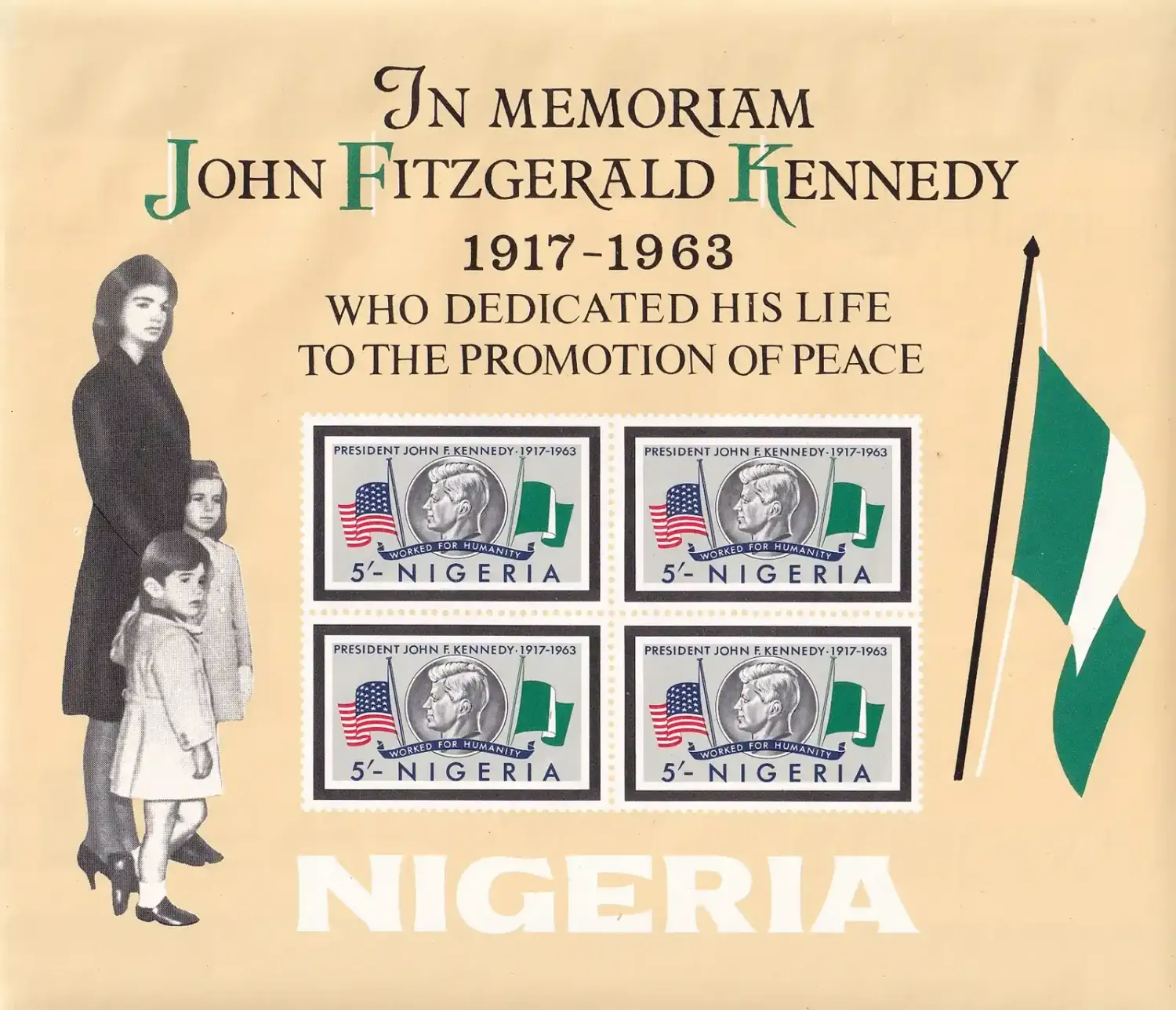 Nigeria 1964 President Kennedy Memorial Issue Imperf (ss/4v). MNH(**) Nigeria 1964 President Kennedy Memorial Issue Imperf (ss/4v). MNH(**)