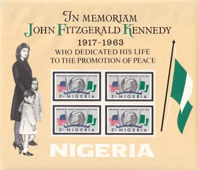Nigeria 1964 President Kennedy Memorial Issue Imperf (ss/4v). MNH(**) Nigeria 1964 President Kennedy Memorial Issue Imperf (ss/4v). MNH(**)