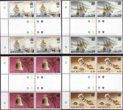 Mauritius 1994 The 250th Anniv of The Wreck of "St. Geran" (Gutter Blocks). MNH(**) Mauritius 1994 The 250th Anniv of The Wreck of "St. Geran" (Gutter Blocks). MNH(**)