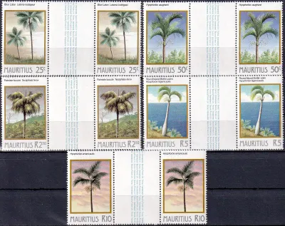 Mauritius 1984 Palm Trees (Gutter Pairs). MNH(**) Mauritius 1984 Palm Trees (Gutter Pairs). MNH(**)