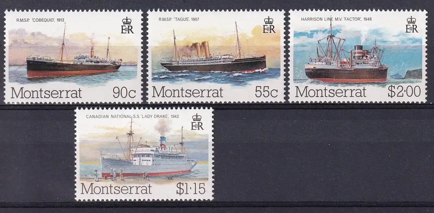 Montserrat 1984 Packet Boats, Ships (4v). MNH(**) Montserrat 1984 Packet Boats, Ships (4v). MNH(**)