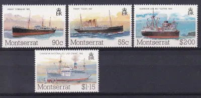 Montserrat 1984 Packet Boats, Ships (4v). MNH(**) Montserrat 1984 Packet Boats, Ships (4v). MNH(**)