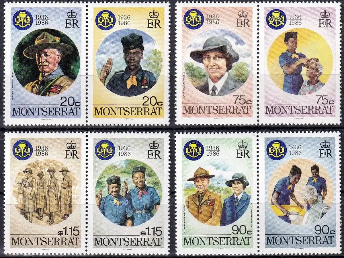 Montserrat 1986 Scouting - The 50th Anniv of Girl Guides (8v). MNH(**) Montserrat 1986 Scouting - The 50th Anniv of Girl Guides (8v). MNH(**)