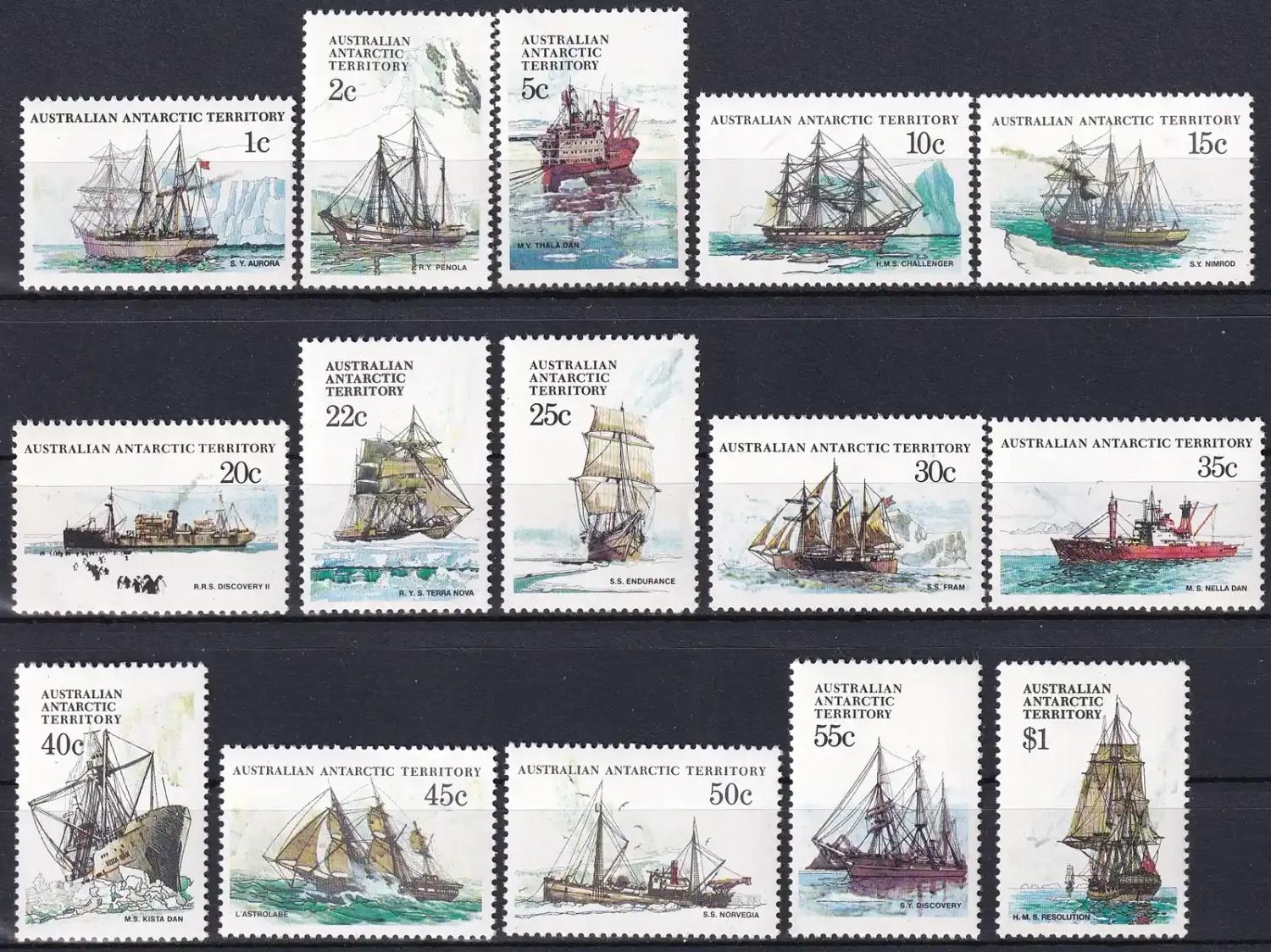 Australian Antarctic Territory 1979 Ships (15v). MNH(**)