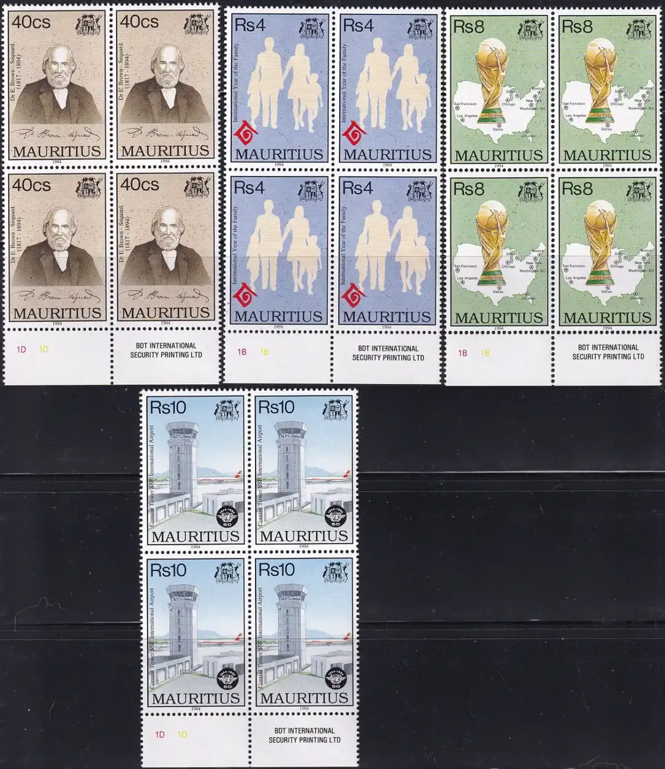 Mauritius 1994 Anniversaries and Events (C/Blocks). MNH(**) Mauritius 1994 Anniversaries and Events (C/Blocks). MNH(**)
