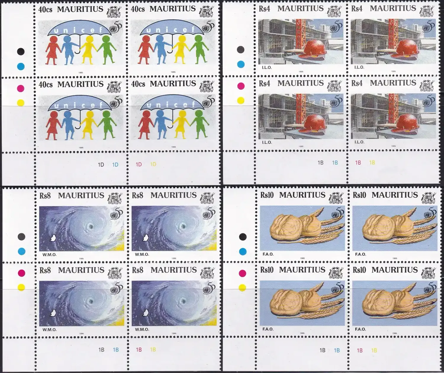 Mauritius 1995 The 50th Anniv of the United Nations Organization (C/Blocks). MNH(**)