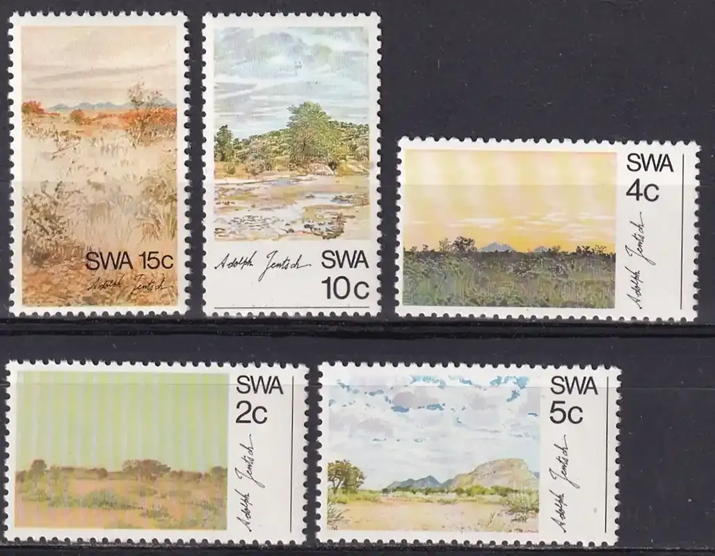 South West Africa 1973 Paintings of Adolph Jentsch (5v). MNH(**) South West Africa 1973 Paintings of Adolph Jentsch (5v). MNH(**)
