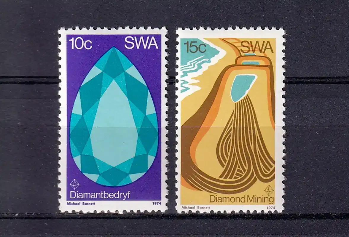 South West Africa 1974 Diamond Mining (2v). MNH(**) South West Africa 1974 Diamond Mining (2v). MNH(**)