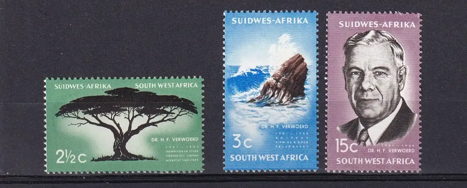 South West Africa 1967 The Death of Hendrik Verwoerd, 1901-1966 (3v). MNH(**)
