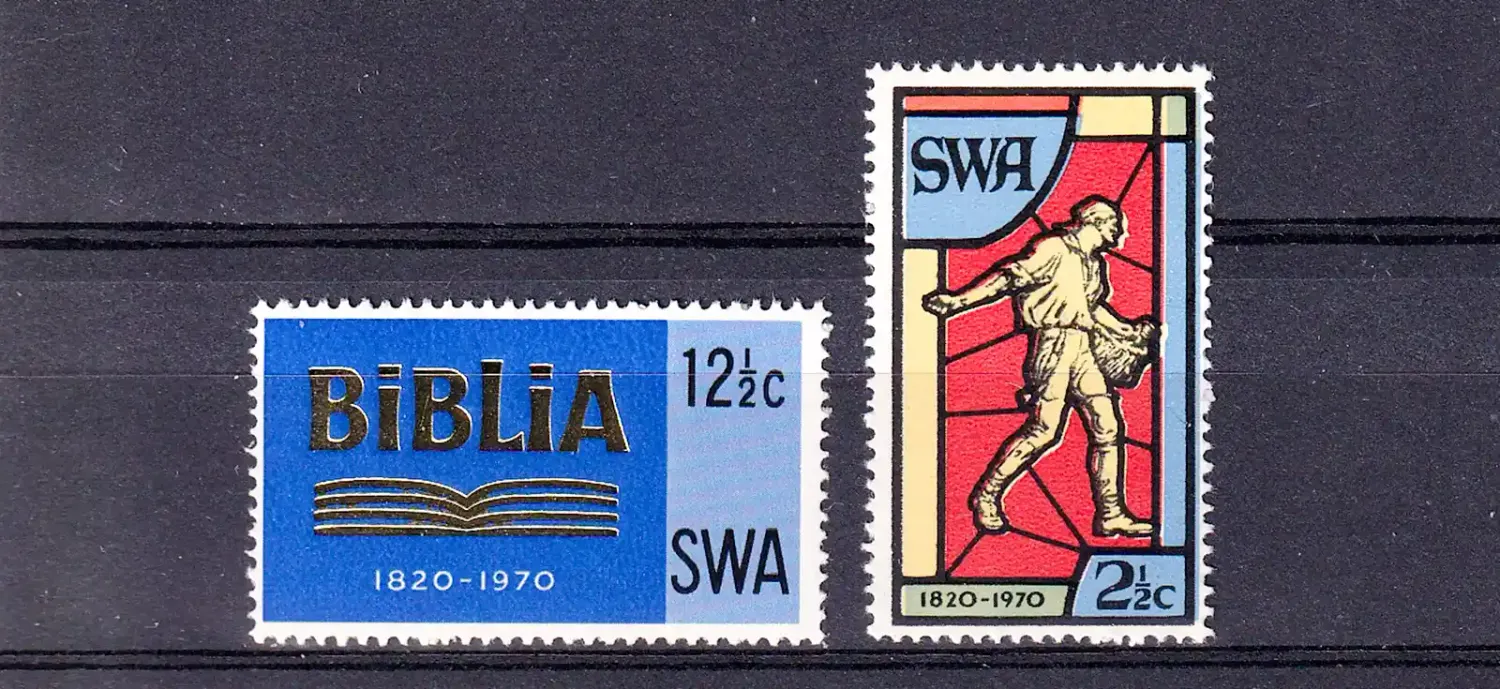 South West Africa 1970 The 150th Anniv of Bible Society of South Africa (2v). MNH(**) South West Africa 1970 The 150th Anniv of Bible Society of South Africa (2v). MNH(**)