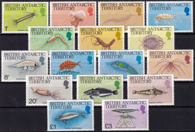 British Antarctic: 1984 Defs/Marine Life - 1p-3.00 (16v), MNH(**) British Antarctic: 1984 Defs/Marine Life - 1p-3.00 (16v), MNH(**)