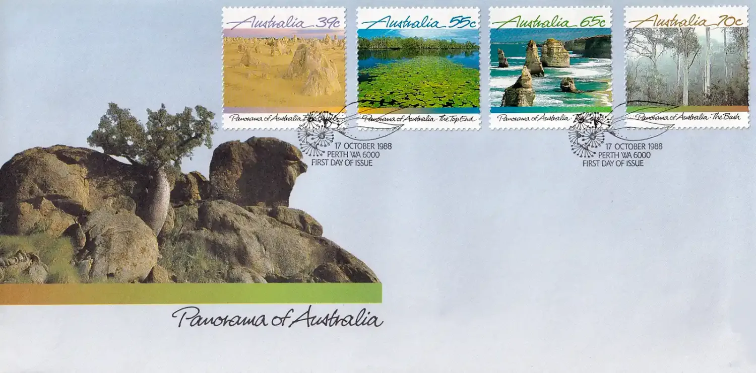 Australia 1988 Panorama, Scenic Views of Australia, FDC