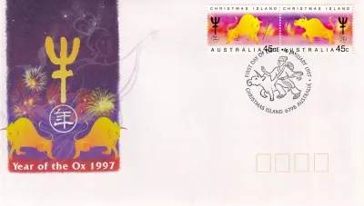 Australia, Christmas Island, 1997 Chinese New Year of the ox. FDC Australia, Christmas Island, 1997 Chinese New Year of the ox. FDC