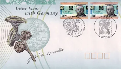 Australia 1996 Joint Issue With Germany. Ferdinand von Mueller 2 stamps. FDC Australia 1996 Joint Issue With Germany. Ferdinand von Mueller 2 stamps. FDC