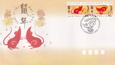 Australia, Christmas Island, 1996 Chinese New Year of the Rat. FDC Australia, Christmas Island, 1996 Chinese New Year of the Rat. FDC