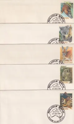 Australia 1987 Animals of Australia, set of 5 serviced. FDC Australia 1987 Animals of Australia, set of 5 serviced. FDC