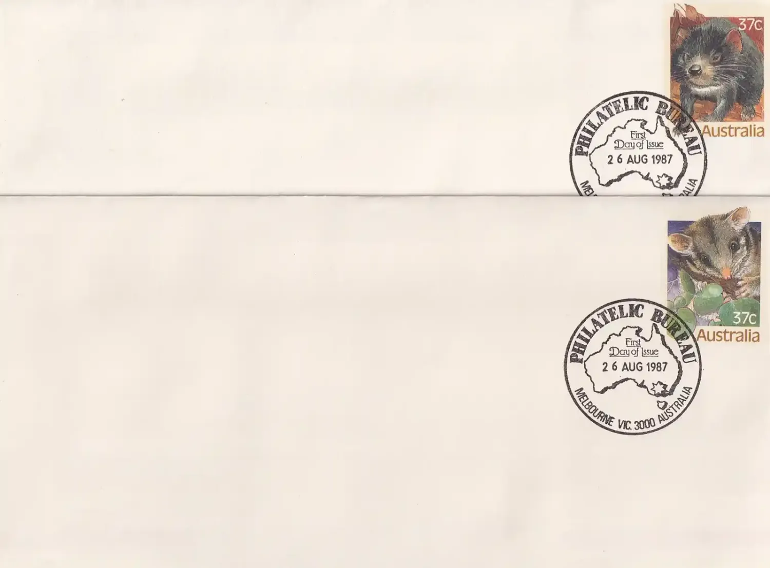 Australia 1987 Animals of Australia, set of 2 serviced. FDC Australia 1987 Animals of Australia, set of 2 serviced. FDC