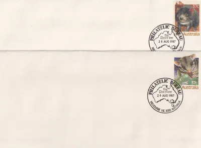 Australia 1987 Animals of Australia, set of 2 serviced. FDC Australia 1987 Animals of Australia, set of 2 serviced. FDC