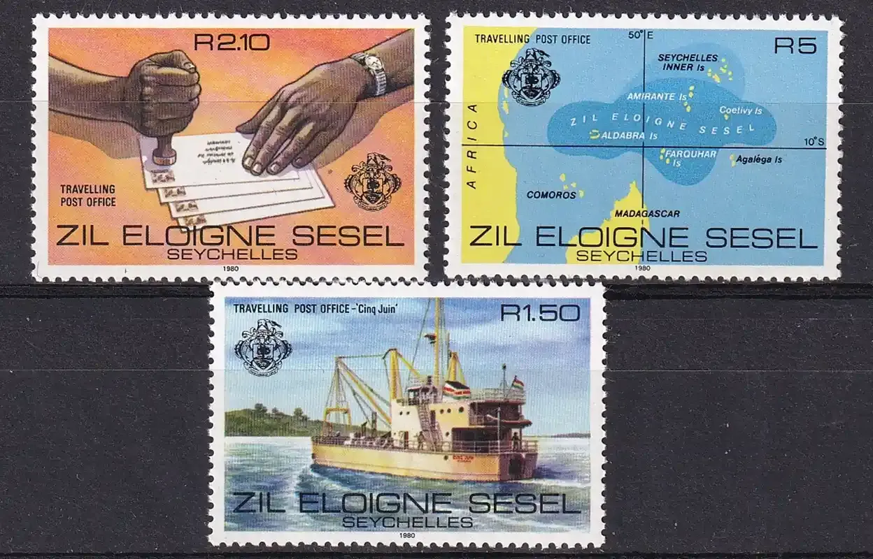 Seychelles (Zil Eloigne Sesel) 1980 Travelling Post Office (3v). MNH(**)