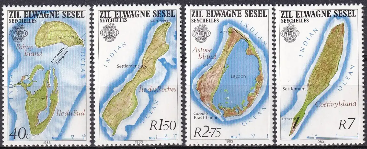 Seychelles (Zil Elwagne Sesel) 1983 Maps. MNH(**) Seychelles (Zil Elwagne Sesel) 1983 Maps. MNH(**)