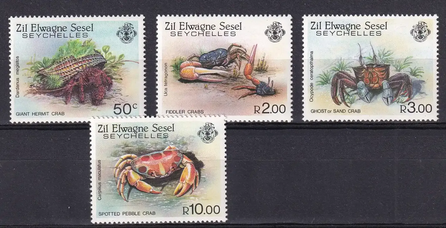 Seychelles (Zil Elwagne Sesel) 1984 Crabs (4v). MNH(**) Seychelles (Zil Elwagne Sesel) 1984 Crabs (4v). MNH(**)