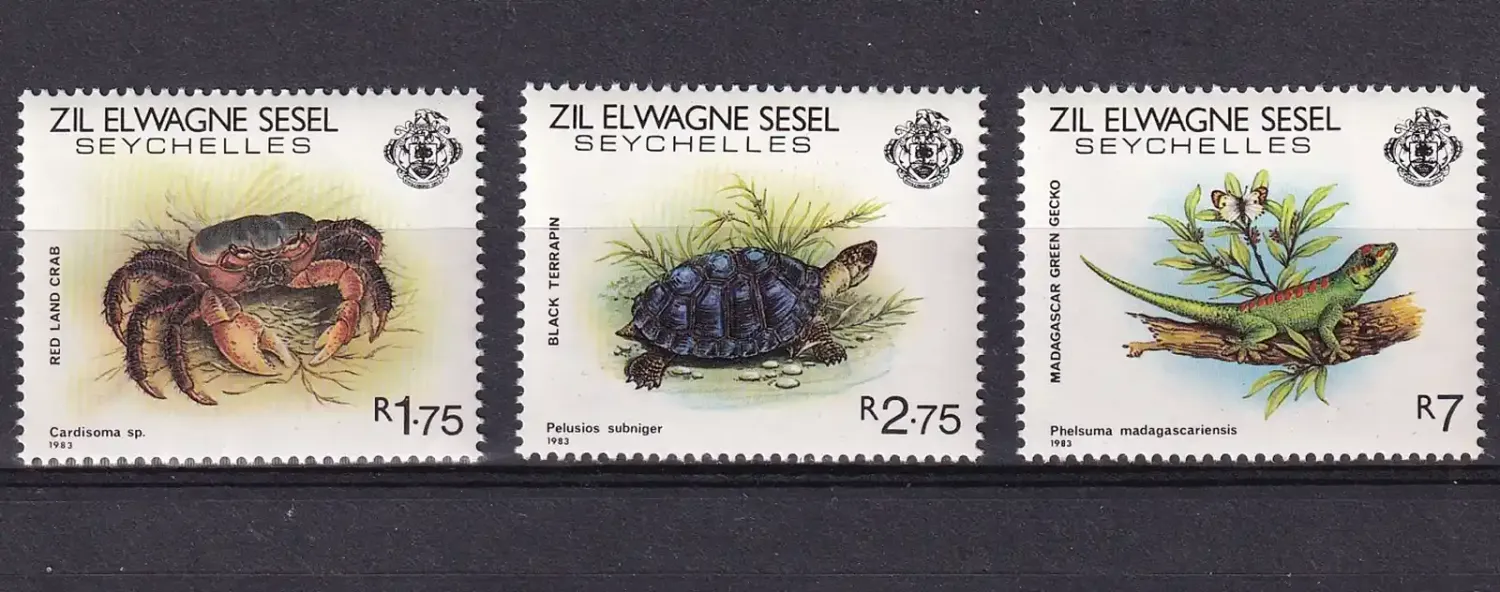 Seychelles (Zil Elwagne Sesel) 1983 Animals (3v). MNH(**) Seychelles (Zil Elwagne Sesel) 1983 Animals (3v). MNH(**)
