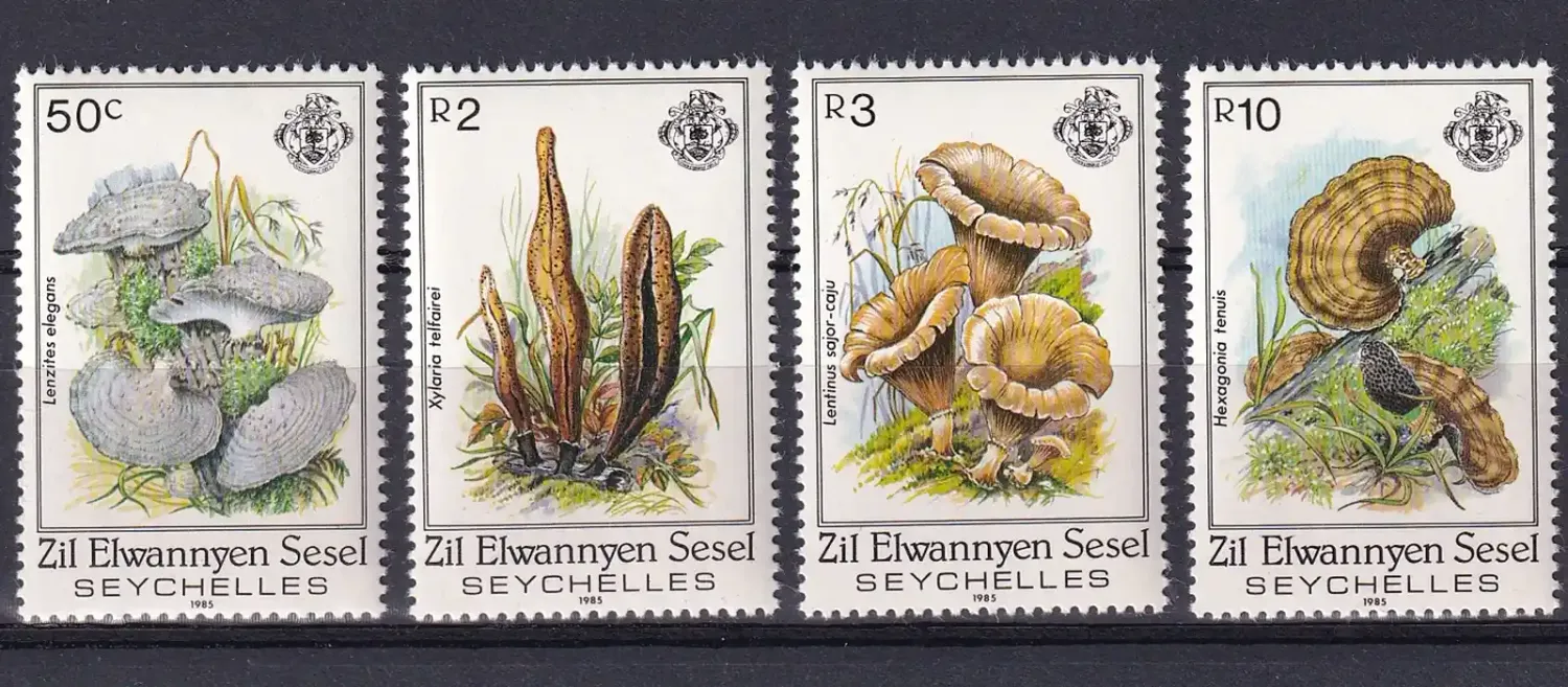 Seychelles (Zil Elwannyen Sesel) 1985 Mushrooms (4v), MNH(**) Seychelles (Zil Elwannyen Sesel) 1985 Mushrooms (4v), MNH(**)