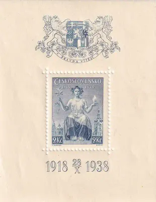 Czechoslovakia 1938 The 20th Anniv of the Republic (ss/v). MNH(**) Czechoslovakia 1938 The 20th Anniv of the Republic (ss/v). MNH(**)