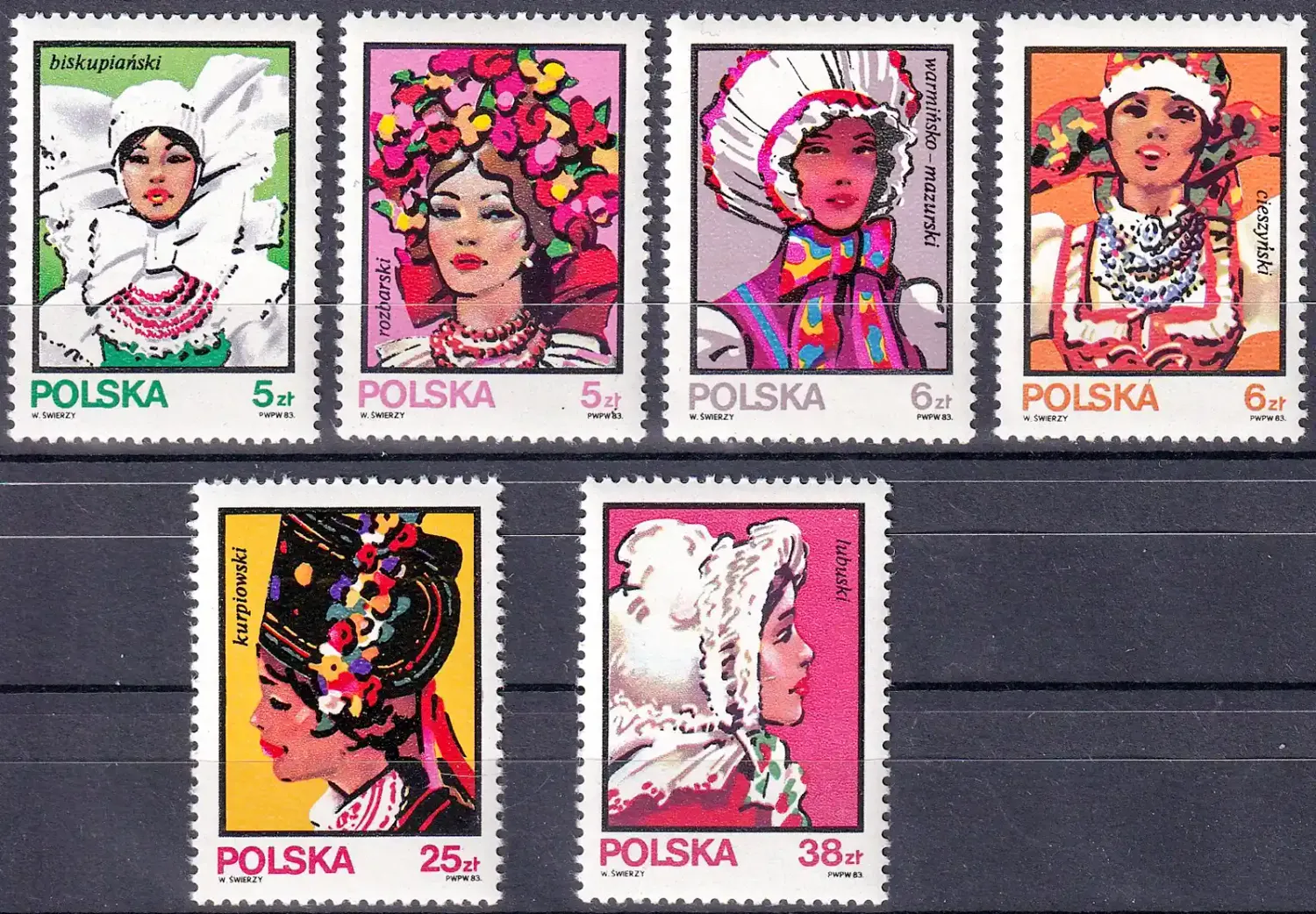 Poland 1983 Folk Costumes. (6v) MNH(**) Poland 1983 Folk Costumes. (6v) MNH(**)
