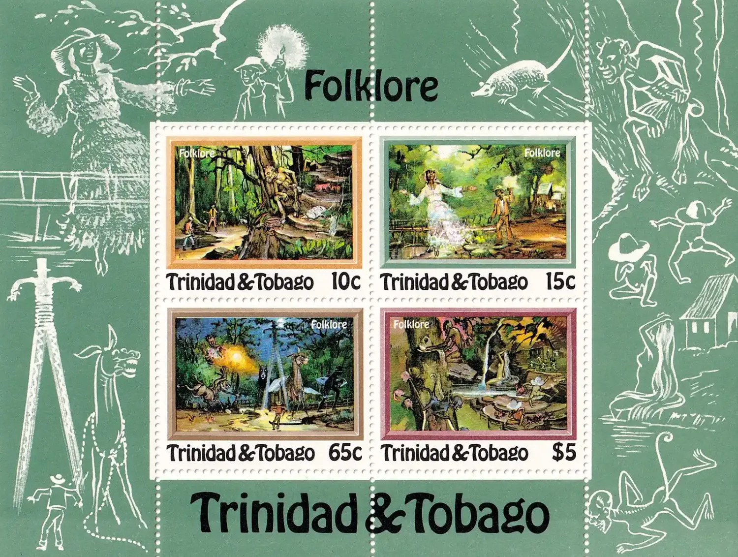 Trinidad & Tobago 1982 Folklore (ss/4v)-MNH(**) Trinidad & Tobago 1982 Folklore (ss/4v)-MNH(**)