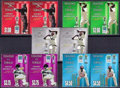 Trinidad &amp; Tobago 2007 Cricket World Cup pairs (p/v10)-MNH(**)