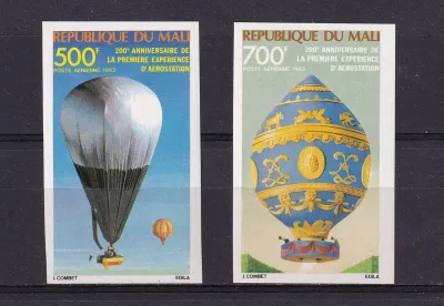 Mali 1983 Airmail - The 200th Anniv of Manned Flight, Imperf set. MNH(**) Mali 1983 Airmail - The 200th Anniv of Manned Flight, Imperf set. MNH(**)