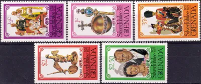 Grenada 1977 The 25th Anniv of the Reign of Queen Elizabeth II (5v)-MNH(**) Grenada 1977 The 25th Anniv of the Reign of Queen Elizabeth II (5v)-MNH(**)