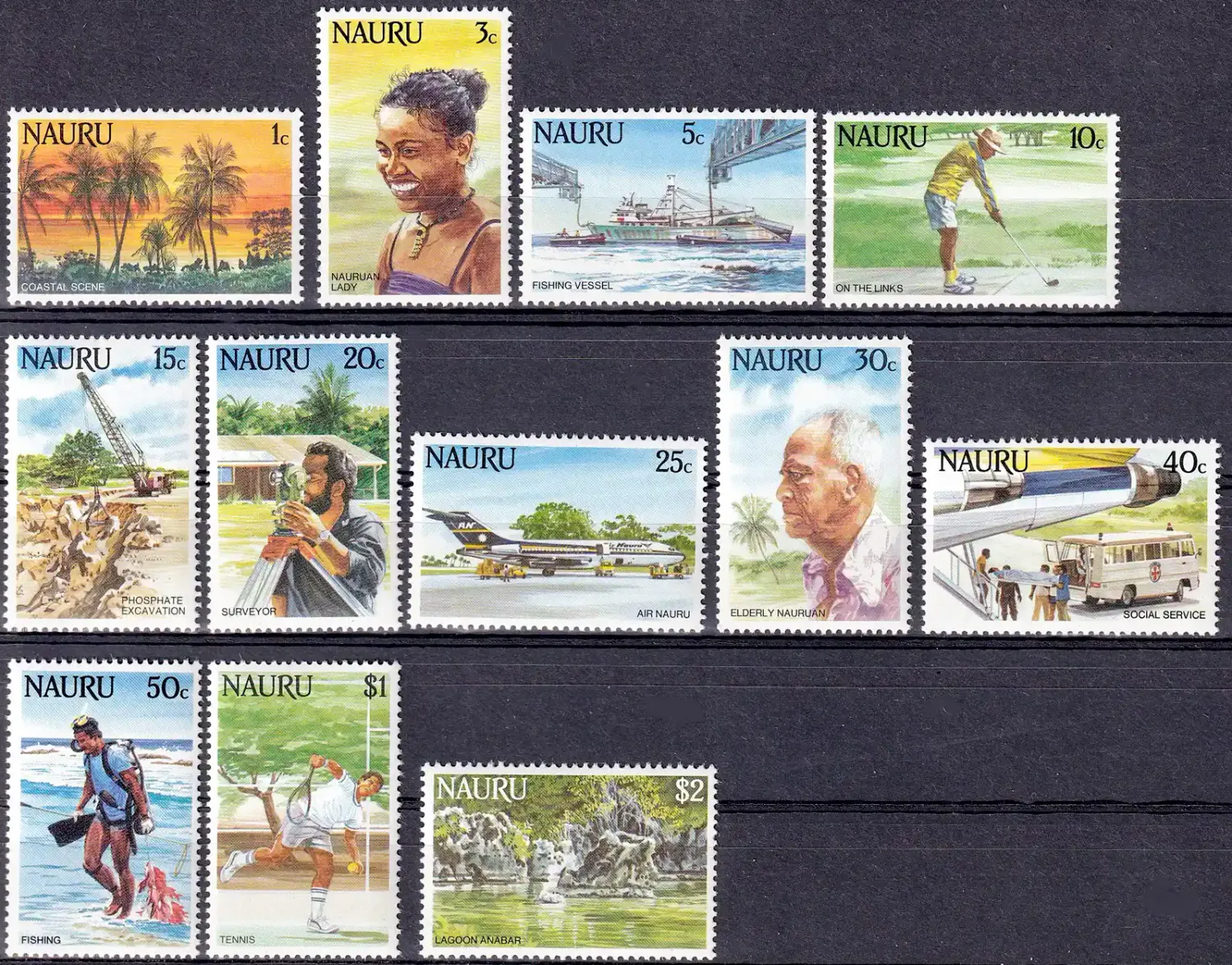 Nauru 1984 Life in Nauru. (12v) MNH(**) Nauru 1984 Life in Nauru. (12v) MNH(**)