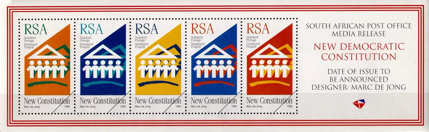 South Africa 1996 New Democratic Constitution. Media Sheet MNH(**) South Africa 1996 New Democratic Constitution. Media Sheet MNH(**)