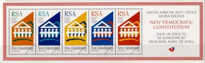 South Africa 1996 New Democratic Constitution. Media Sheet MNH(**) South Africa 1996 New Democratic Constitution. Media Sheet MNH(**)