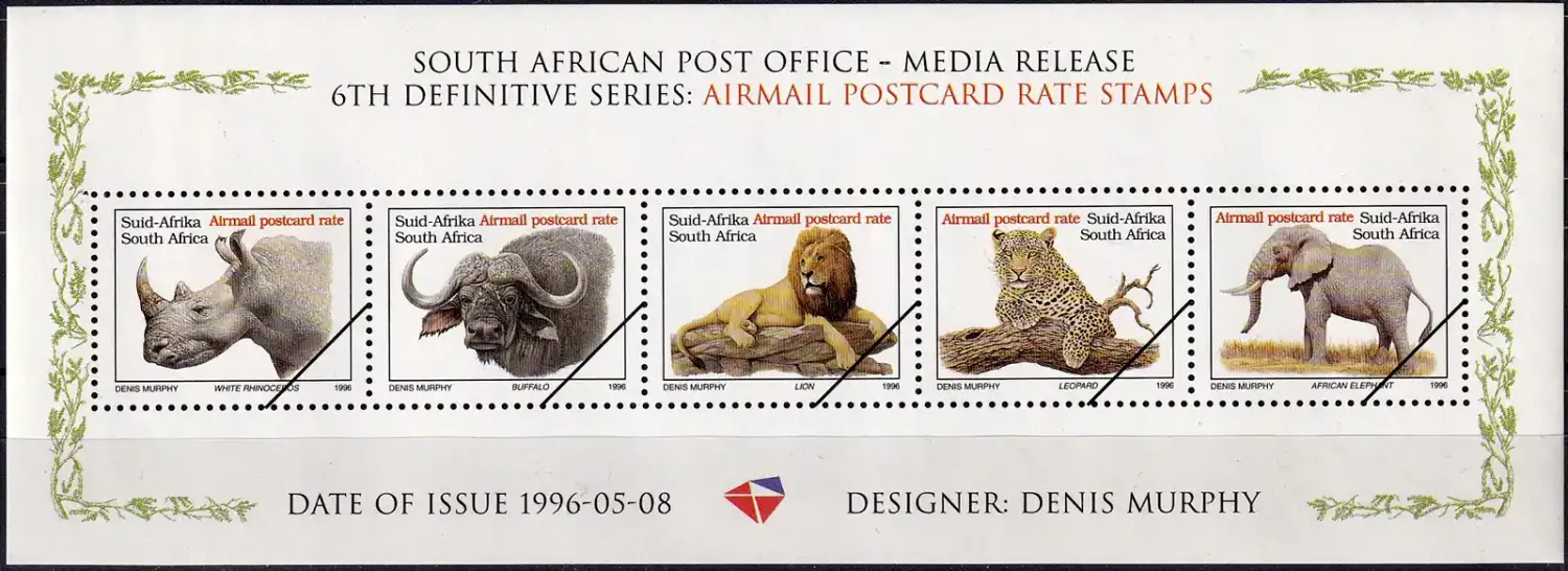 South Africa 1996 Wildlife. Media Sheet MNH(**) South Africa 1996 Wildlife. Media Sheet MNH(**)