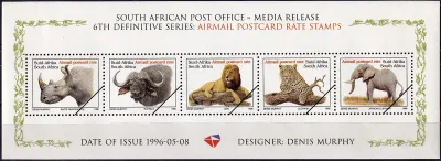 South Africa 1996 Wildlife. Media Sheet MNH(**) South Africa 1996 Wildlife. Media Sheet MNH(**)