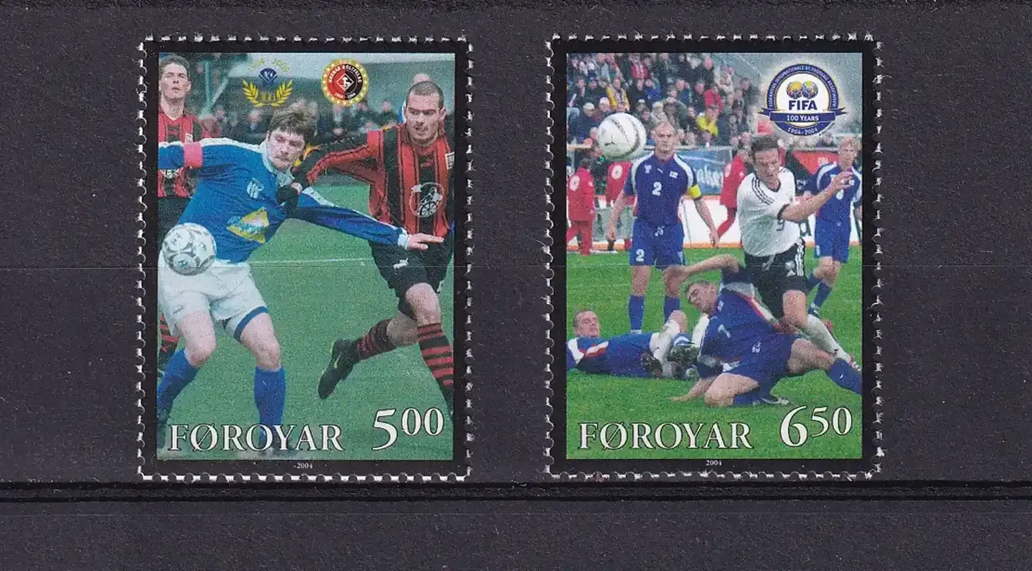 Faroe Islands 2004 The 100th Anniv of the Foundation of FIFA (2v). MNH(**) Faroe Islands 2004 The 100th Anniv of the Foundation of FIFA (2v). MNH(**)