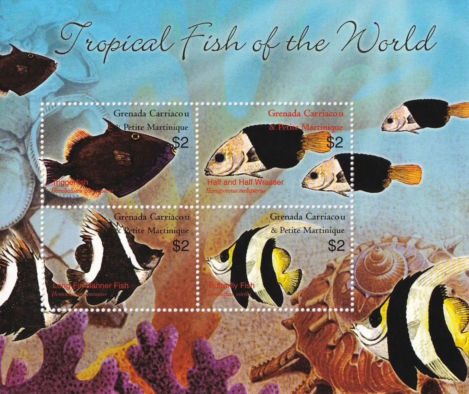 Grenada Grenadines 2003 Tropical Fish (ss/4v). MNH(**)