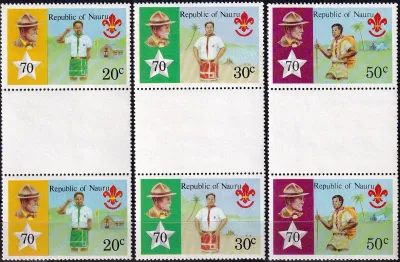 Nauru 1978 The 70th Anniv of Boy Scout Movement, Gutter Pairs (6v) MNH(**) Nauru 1978 The 70th Anniv of Boy Scout Movement, Gutter Pairs (6v) MNH(**)
